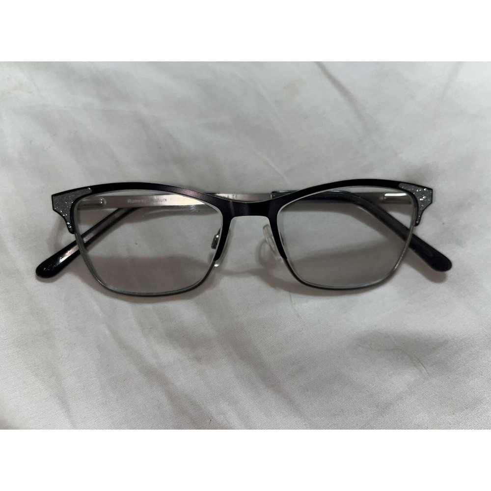Runway Couture RCE-293 Charcoal Eyeglasses with Glittered Temples 49/16/140